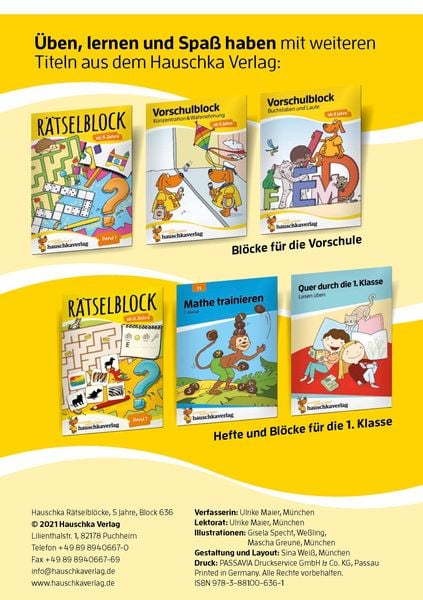 Rätselblock ab 5 Jahre - Band 2