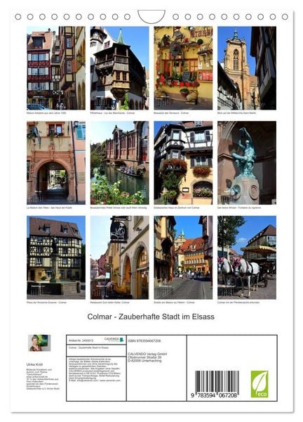 Produktbild: Colmar - Zauberhafte Stadt im Elsass (Wandkalender 2027 DIN A4 hoch), CALVENDO Monatskalender