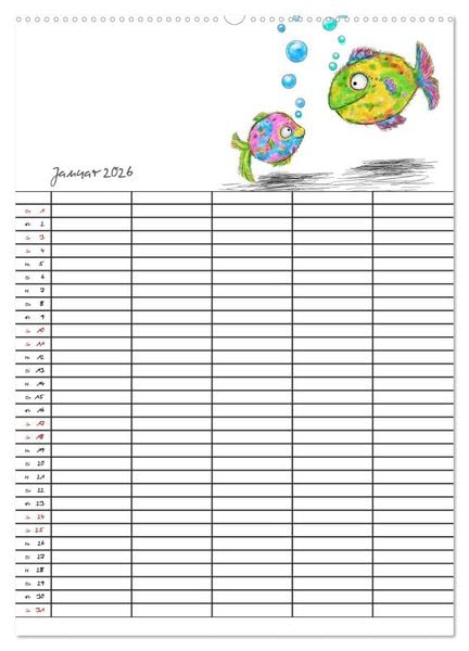 Produktbild: Bunte Freunde (hochwertiger Premium Wandkalender 2026 DIN A2 hoch), Kunstdruck in Hochglanz