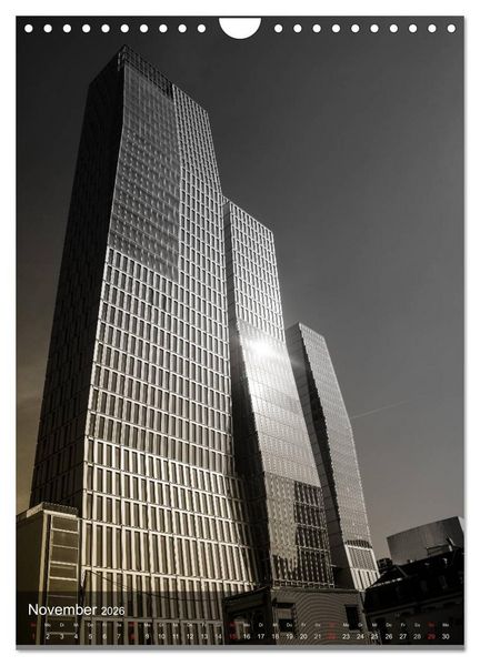 Produktbild: Frankfurt monochrom (Wandkalender 2026 DIN A4 hoch), CALVENDO Monatskalender