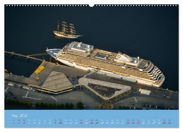 Produktbild: Kiel aus der Luft - Die Stadt an der F&ouml;rde aus dem Ballon fotografiert (hochwertiger Premium Wandkalender 2026 DIN A2 quer), Kunstdruck in Hochglanz