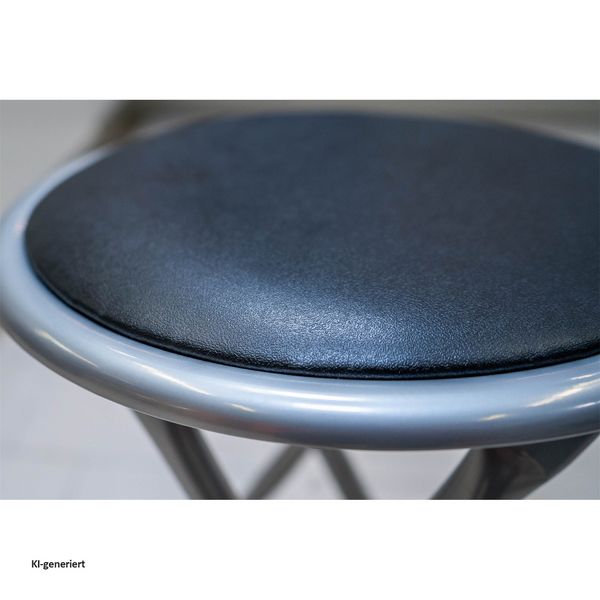 Produktbild: HTI-Living HTI-Living Faltbarer Hocker mit Metallgestell und Kunstleder Sitzh&ouml;he 45 cm klappbar
