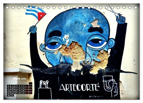 Produktbild: Gesichter Havannas - Street Art in der kubanischen Hauptstadt (Tischkalender 2026 DIN A5 quer), CALVENDO Monatskalender