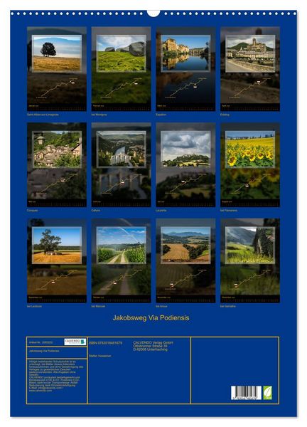 Produktbild: Jakobsweg Via Podiensis (Wandkalender 2026 DIN A2 hoch), CALVENDO Monatskalender