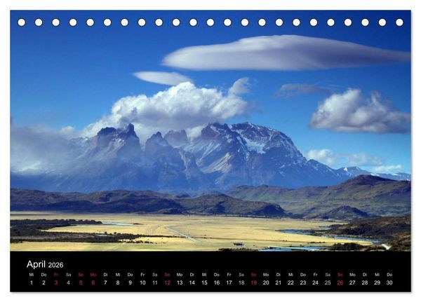 Produktbild: S&uuml;dpatagonien &ndash; das "Ende" der Welt (Tischkalender 2026 DIN A5 quer), CALVENDO Monatskalender