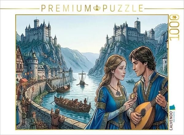 CALVENDO Puzzle Am Rheinfest begegnet sie ihrer Liebe | 1000 Teile Lege-Größe 64x48cm Foto-Puzzle für glückliche Stunden