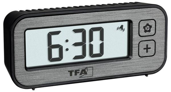Produktbild: TFA Dostmann 60.2039.10 Quarz Wecker Grau Alarmzeiten 1