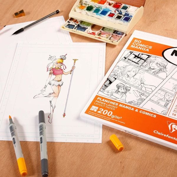 Produktbild: Papier f&uuml;r Manga, Packung/Etui mit 40 Blatt B4 200g