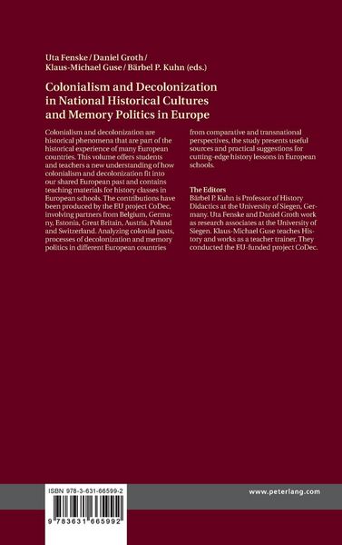 Produktbild: Colonialism and Decolonization in National Historical Cultures and Memory Politics in Europe