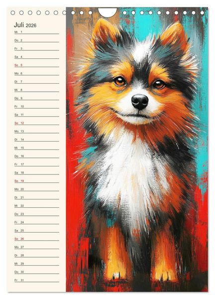 Produktbild: Hundegesichter. Kunstvolle Hundeportraits im modernen Painting-Stil (Wandkalender 2026 DIN A4 hoch), CALVENDO Monatskalender