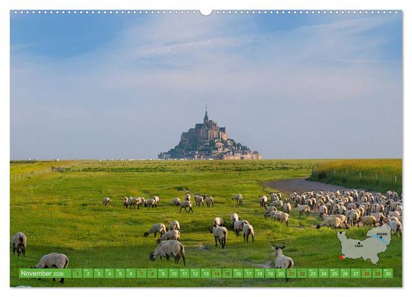 Produktbild: The Coasts of Normandy from Mont Saint-Michel to &Eacute;tretat (High Quality Premium Wall Calendar 2026 DIN A2 landscape),CALVENDO 12 Month Wall Calendar