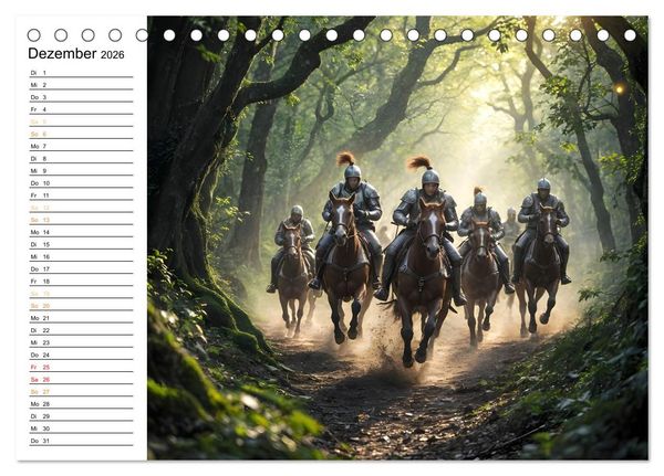 Produktbild: Rittertum und Mythos &ndash; Das Zeitalter der Ehre (Tischkalender 2026 DIN A5 quer), CALVENDO Monatskalender