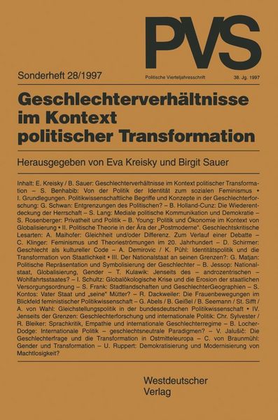 Produktbild: Geschlechterverh&auml;ltnisse im Kontext politischer Transformation