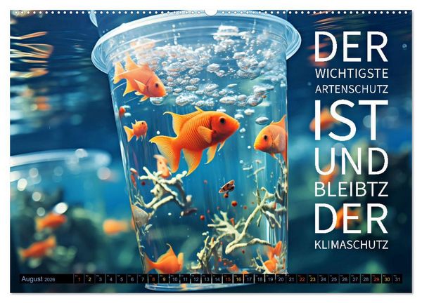 Produktbild: KLIMAWANDEL - Impressionen mit Spr&uuml;chen (hochwertiger Premium Wandkalender 2026 DIN A2 quer), Kunstdruck in Hochglanz