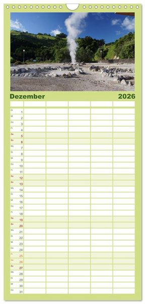 Produktbild: Familienplaner 2026 - Azoren - Ein Naturerlebnis mit 5 Spalten (Wandkalender, 21 x 45 cm) CALVENDO