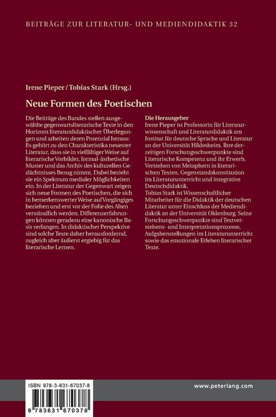 Produktbild: Neue Formen des Poetischen