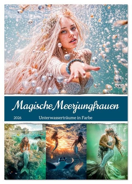 Produktbild: Magische Meerjungfrauen - Unterwassertr&auml;ume in Farbe (Wandkalender 2026 DIN A4 hoch), CALVENDO Monatskalender