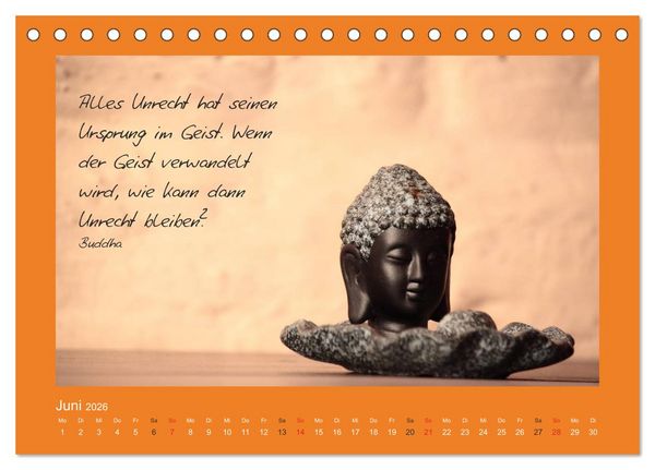 Produktbild: Buddha & Zitate (Tischkalender 2026 DIN A5 quer), CALVENDO Monatskalender