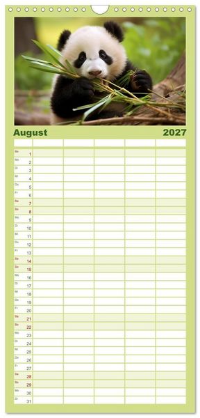 Produktbild: Familienplaner 2027 - Quer durch die Tierwelt der Erde mit 5 Spalten (Wandkalender, 21 x 45 cm) CALVENDO
