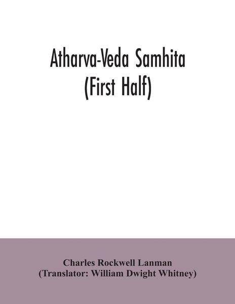 Produktbild: Atharva-Veda samhita (First Half)