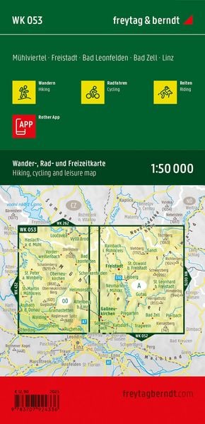 Produktbild: freytag & berndt Wanderkarte WK 053 M&uuml;hlviertel, Freistadt - Bad Leonfelden - Bad Zell - Linz 1:50.000