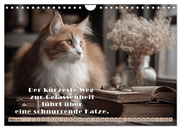 Produktbild: Miau-velous Pfotenpoesie (Wandkalender 2026 DIN A4 quer), CALVENDO Monatskalender