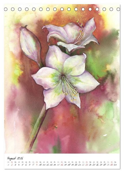 Produktbild: Bl&uuml;tenaquarelle (Tischkalender 2026 DIN A5 hoch), CALVENDO Monatskalender