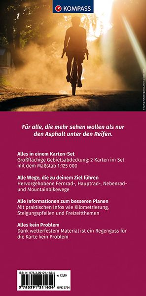 Produktbild: KOMPASS Gro&szlig;raum-Radtourenkarte 3704 Niedersachsen West, Nordrhein-Westfalen Nord 1:125.000