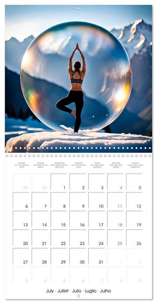 Produktbild: Soap bubble yoga dreams - AI Yoga journeys (Wall Calendar 2026 12 &times; 12 Inch) CALVENDO 12 Month Wall Calendar
