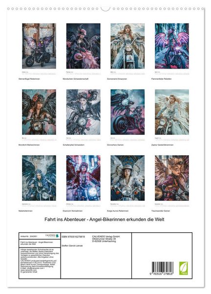 Produktbild: Fahrt ins Abenteuer - Angel-Bikerinnen erkunden die Welt (hochwertiger Premium Wandkalender 2026 DIN A2 hoch), Kunstdruck in Hochglanz