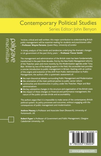 Produktbild: The Public Management and Modernisation in Britain
