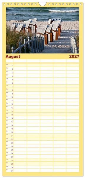 Produktbild: Familienplaner 2027 - R&uuml;gen und Hiddensee - Momente einer Reise mit 5 Spalten (Wandkalender, 21 x 45 cm) CALVENDO
