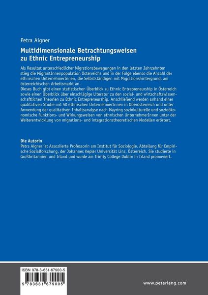 Produktbild: Multidimensionale Betrachtungsweisen zu Ethnic Entrepreneurship