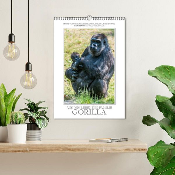 Produktbild: Emotionale Momente: Aus dem Leben der Familie Gorilla. (Wandkalender 2026 DIN A3 hoch), CALVENDO Monatskalender