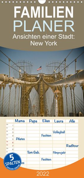 Produktbild: Familienplaner Ansichten einer Stadt: New York (Wandkalender 2022 , 21 cm x 45 cm, hoch)