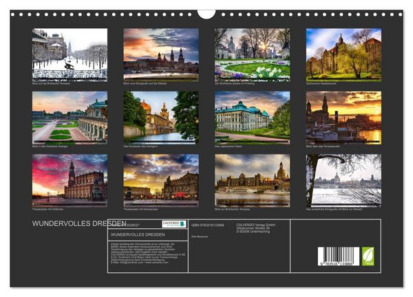 Produktbild: WUNDERVOLLES DRESDEN (Wandkalender 2026 DIN A3 quer), CALVENDO Monatskalender