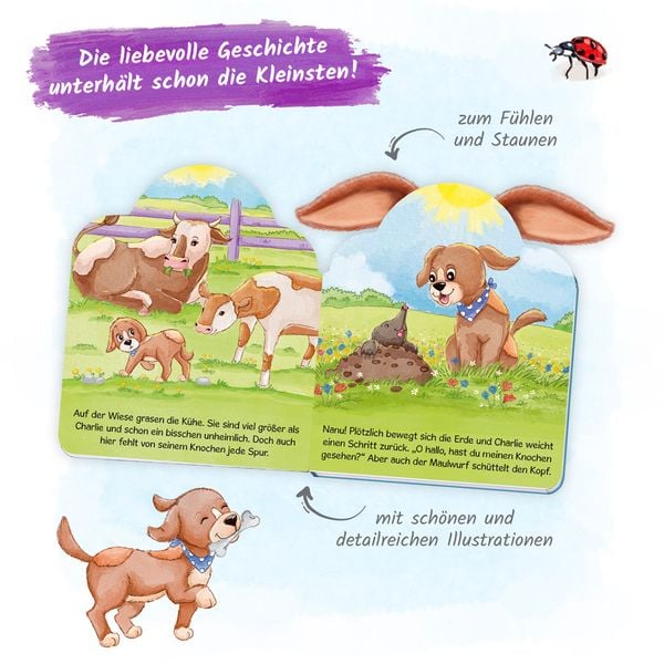 Produktbild: Tr&ouml;tsch Der kleine Hund Pappenbuch mit Pl&uuml;schohren
