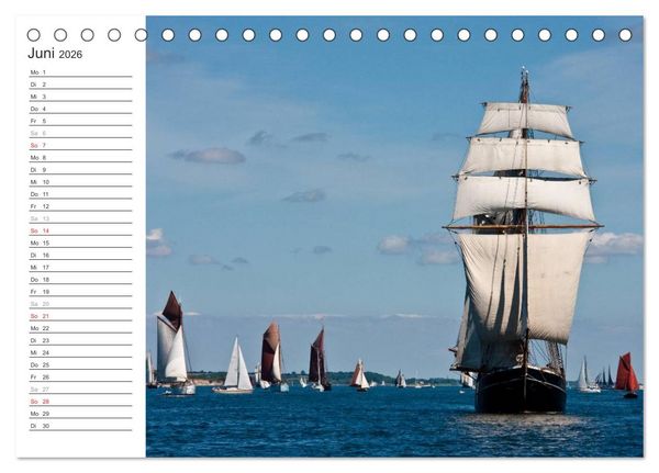Produktbild: Historische Segelschiffe auf der Ostsee (Tischkalender 2026 DIN A5 quer), CALVENDO Monatskalender
