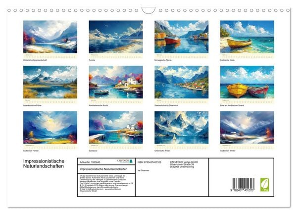 Produktbild: Impressionistische Naturlandschaften (Wandkalender 2026 DIN A3 quer), CALVENDO Monatskalender