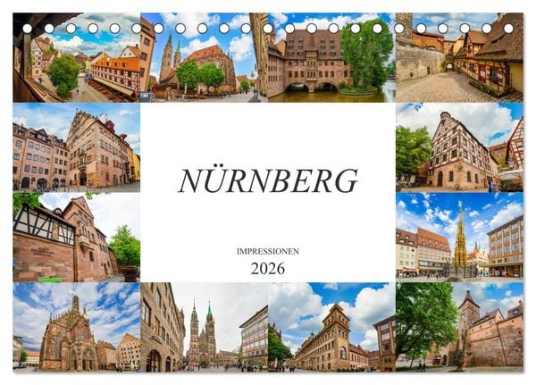 Produktbild: N&uuml;rnberg Impressionen (Tischkalender 2026 DIN A5 quer), CALVENDO Monatskalender