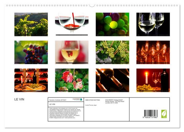 Produktbild: LE VIN (Calendrier mural 2026 DIN A2 vertical) calendrier de bureau