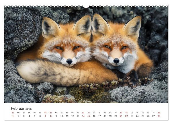 Produktbild: Wild und weich - Die zauberhafte Welt der Rotf&uuml;chse (Wandkalender 2026 DIN A3 quer), CALVENDO Monatskalender