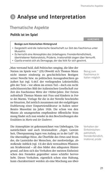 Produktbild: Lekt&uuml;rehilfen Thomas Mann, Mario und der Zauberer