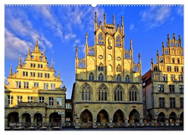 Produktbild: M&uuml;nster - Historische Stadt mit jungem Gesicht (hochwertiger Premium Wandkalender 2026 DIN A2 quer), Kunstdruck in Hochglanz