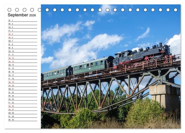 Produktbild: Die Mansfelder Bergwerksbahn (Tischkalender 2026 DIN A5 quer), CALVENDO Monatskalender