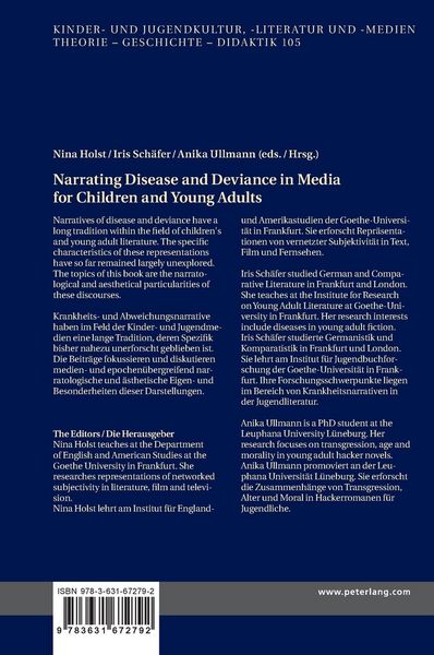 Produktbild: Narrating Disease and Deviance in Media for Children and Young Adults / Krankheits- und Abweichungsnarrative in kinder- und jugendliterarischen Medien