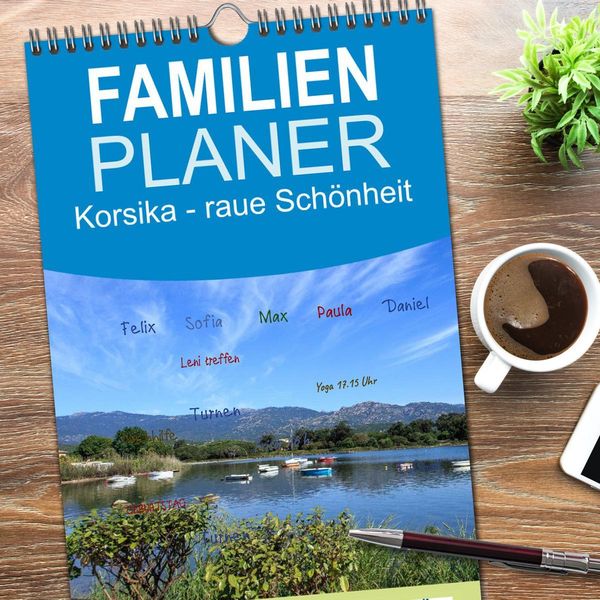Produktbild: Familienplaner 2026 - Korsika - raue Sch&ouml;nheit mit 5 Spalten (Wandkalender, 21 x 45 cm) CALVENDO