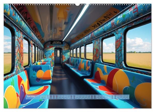 Produktbild: Graffiti Train (hochwertiger Premium Wandkalender 2026 DIN A2 quer), Kunstdruck in Hochglanz