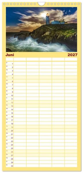Produktbild: Familienplaner 2027 - Leuchtt&uuml;rme - maritime Wegweiser mit 5 Spalten (Wandkalender, 21 x 45 cm) CALVENDO