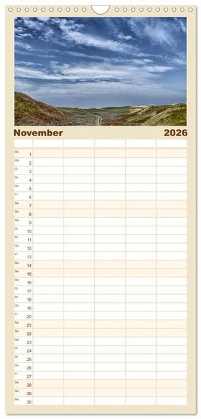 Produktbild: Familienplaner 2026 - Sylt mit 5 Spalten (Wandkalender, 21 x 45 cm) CALVENDO